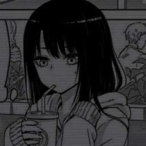 bild, der anime ist dunkel, anime schwarz, anime girls manga, anime zeichnungen von mädchen