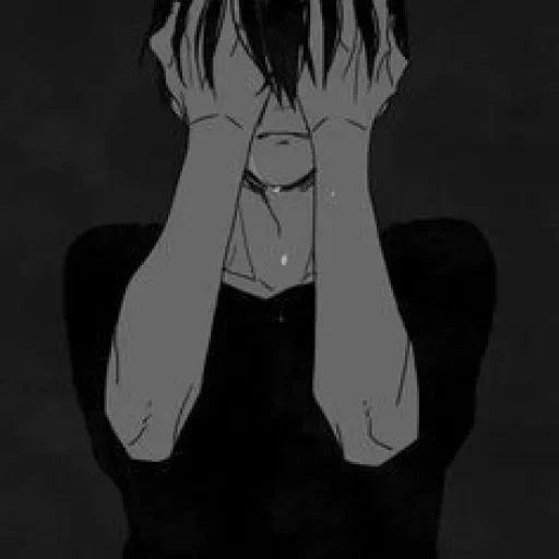 аниме грусть депрессия, грустные аниме арты, аниме арты депрессивные, аниме арты черно белые грустные, грустные аниме мальчики