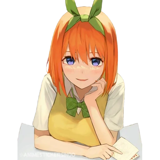 yotsuba nakano, yotsuba nakano, gadis anime, yotsuba nakano, yotsuba nazyno ukuran kecil