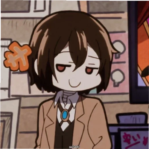 dazai, gambar, chibi dazai, osamu dadzai, dari anjing liar