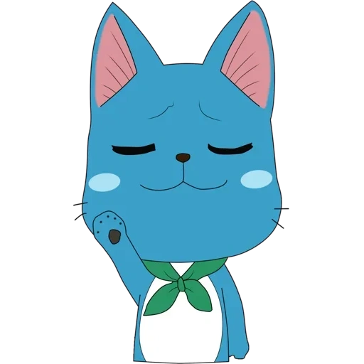 blue cat, happy cat carla, happy fairy tail, fairy tale happy, happy tail fairy face