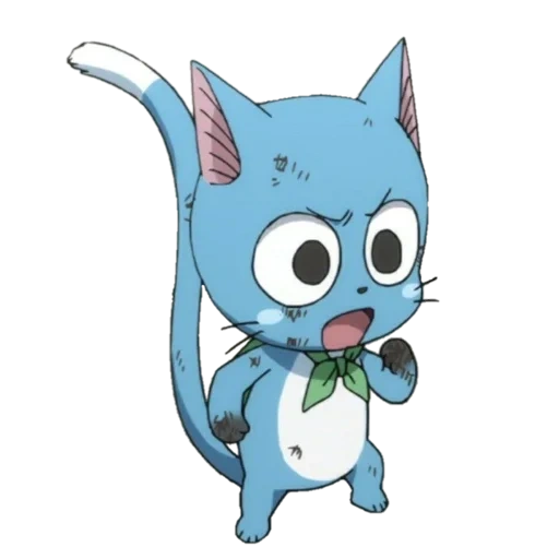 chats de conte de fées, conte de fées heureuse, queue de fée heureuse, fairy tail chibi happy, anime fari conte heureux