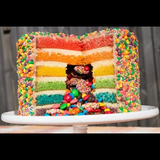 радужный торт, торт скитлс внутри, торт цветными коржами, радужный торт пиньята, торт разноцветными коржами