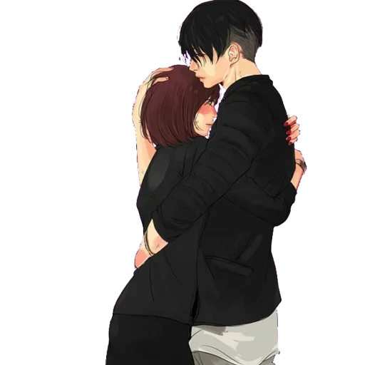 picture, lovely anime, anime in a couple, anime hug, lovely anime in a couple
