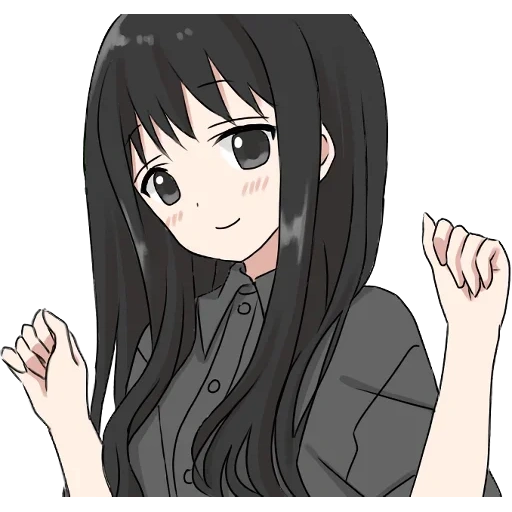 тян, рисунок, аниме тян, girl with long black hair