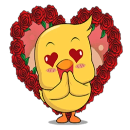 toys, a lovely animal, chicken is cute, interesting heart, lovely heart duck