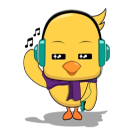 duck, animation, earphone, duck earphone, white earphone