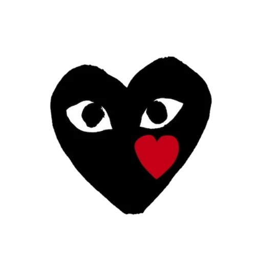 черное сердце, красное сердце, сердце глазами, черное сердце cdg, comme des garcons значок
