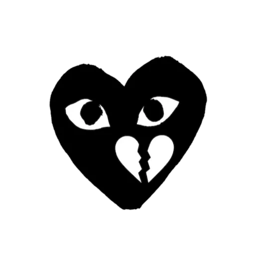 jantung, hati hitam, hati adalah mata, cdg jantung hitam, ikon comme des garcons