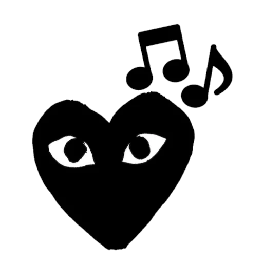 coração, coração negro, coração preto e, logo em forma de coração, emblema de coração divertido