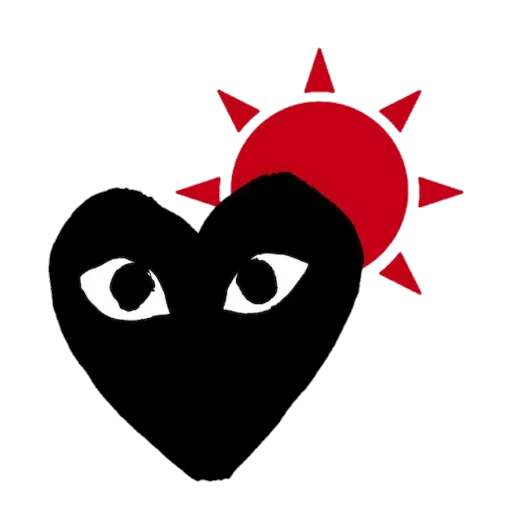 black heart, red heart, the heart is eyes, comme des garçons, comme des garcons icon