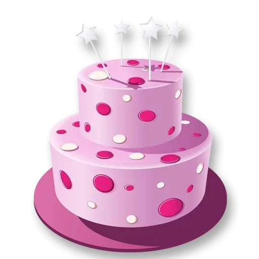 торт без фона, тортик без фона, ярко розовый торт, торт прозрачном фоне, розовый торт горошек