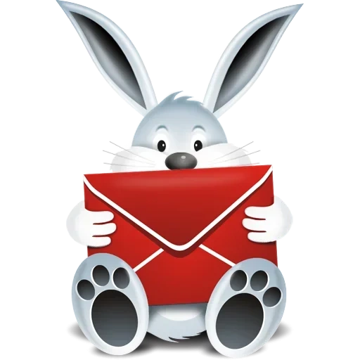кролик, аватар почты, кролик символ, персонаж кролик, заяц символ красный