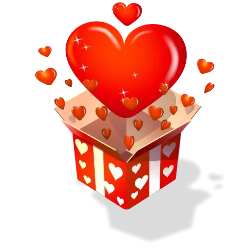 клипарт сердце, сердце подарок, коробка сюрпризом, сердце день святого валентина, подарки день святого валентина