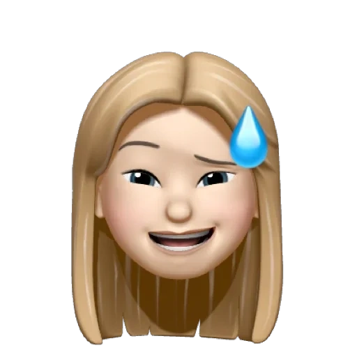 vista, asiático, laika, memoji, emoji es una chica de cabello rojo