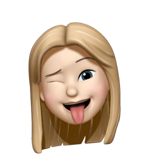 memoji, chica, memoji rubia, memoji set rubia, memoji la niña guiña guiños