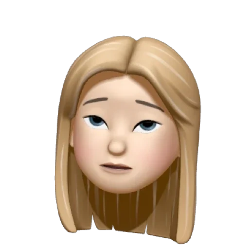 cara, mujer joven, emoji de iphone, memoji rubia, chicas de iphone emoji