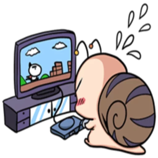 lumaca, snail chibi, computer di animazione, computer computer