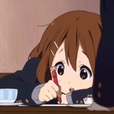 anime, picture, kawai anime, anime characters, yui hirasawa drinks tea