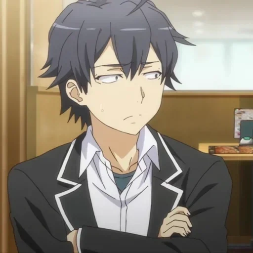 hachman, oito pessoas estão felizes, oito lados do vale, personagem de anime, hikigaya hachiman