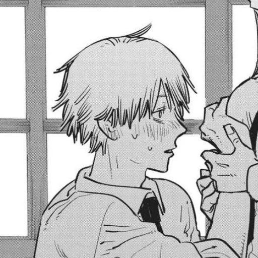 anime, manga de una pareja, manga de anime, manga manga dendi, hombre de motosierra manga beso