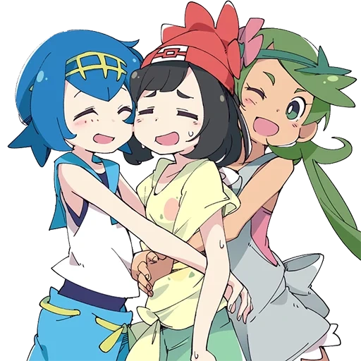 pokemon, pokemon alice, pokemon ash iris, pokemon lana mallou, suiren mallow pokemon lesbian