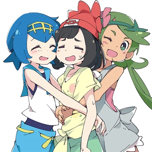 pokemon, alice pokemon, iris si peri, pokémon lana marlow, sui man kitty pokémon lesbian