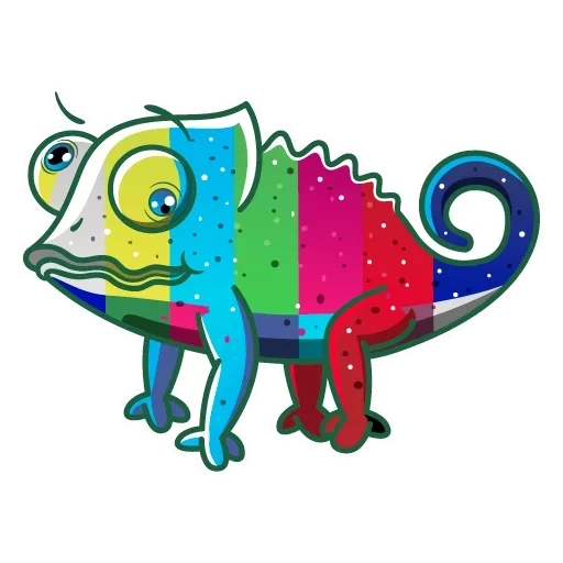 camaleão, logotipo camaleão, padrão camaleão, camaleão de desenho animado engraçado, cartoon camaleão arco-íris