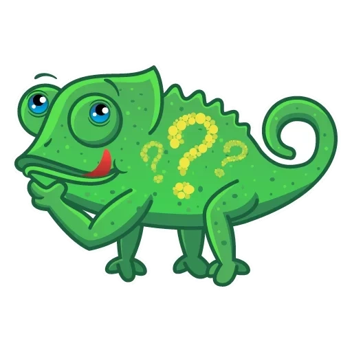 chameleon, green chameleon, lizard chameleon, chameleon srisovka, cartoon chameleon