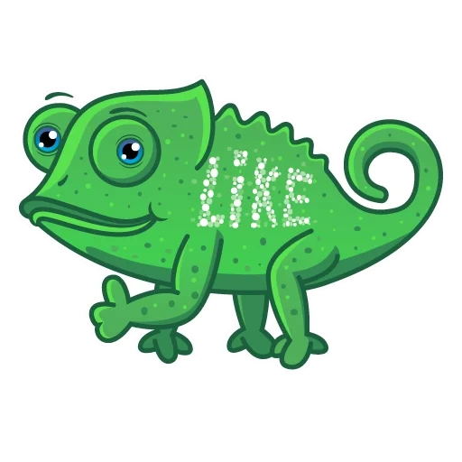 sticker chameleon, hameleon green cartoon, chameleon for children on a transparent background, green chameleon, hameleon cartoon