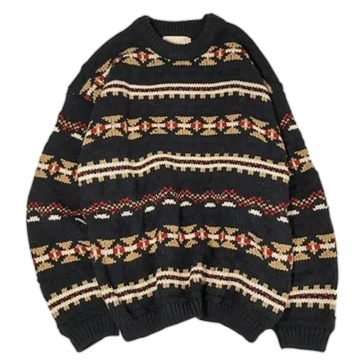 sweater, sweater vintage, dengan cetak, sweater dengan ornamen, sweater besar