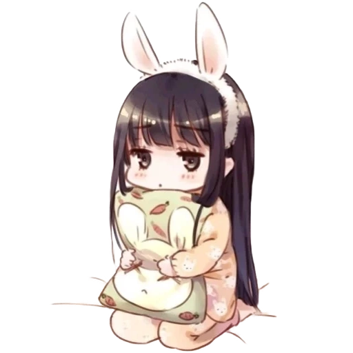 anime lucu, seni anime itu indah, anime chibi rabbit, gambar lucu anime, chibi kelinci anime lucu