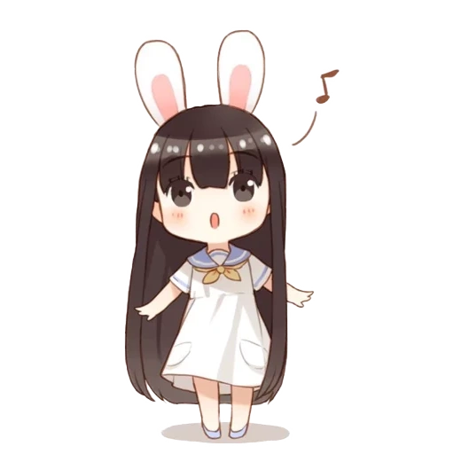 lindo anime, anime red cliff rabbit, patrón lindo de animación, chica chibi conejo, lindo conejo rojo anime