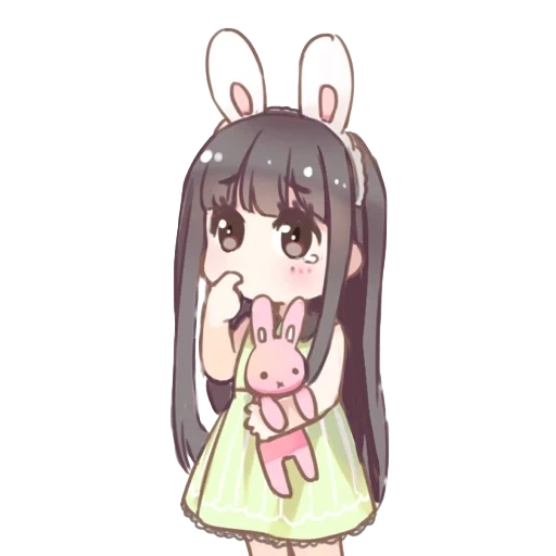 chibi, figure, chibi est mignon, personnages d'anime, anime chibi lapin