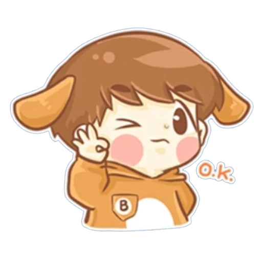 chibi, animação, sibiki, baekhyun exo, buck heng chibi