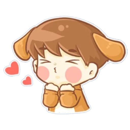 image, baekhyun chibi, baignade exo chibi, art de chiot baekhyun, dessins mignons de chibi