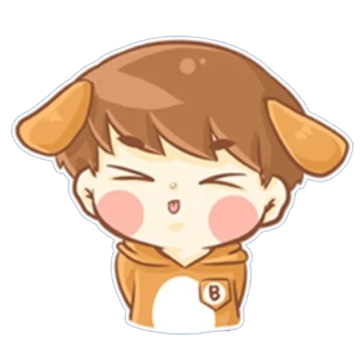 chibi, exo chibiki, baekhyun exo, baignade exo chibi, art de chiot baekhyun