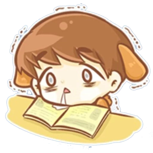 chibi, buku catatan, anime lucu, baekhyun chibi