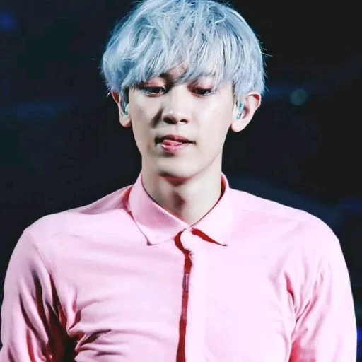 chanel, pak chanyeol, baekhyun exo, exo chanyeol, pak chanyeol com cabelo rosa branco