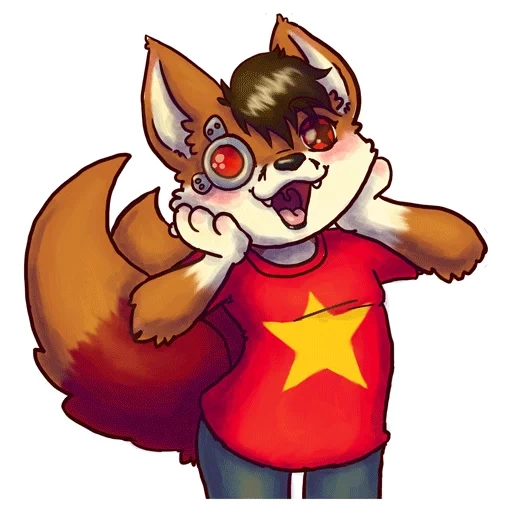 fox, fury, animação, mascote zabiwaka