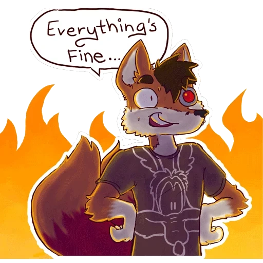 animation, fox fry, fendoma fury, tire fox art, frie by the fire