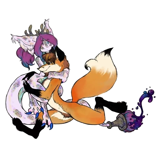 yuri à fourrure, alice kek, dessins d'anime, personnages d'anime, fox fox vani fox