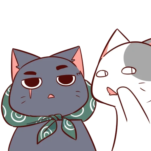 selo, gato anime, selo kawai, animação de gato fofo, padrão bonito anime