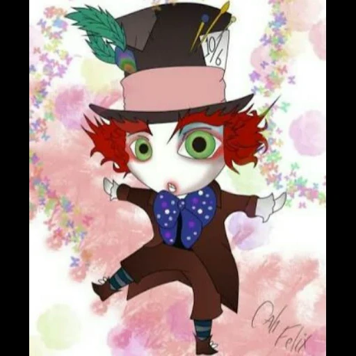 anime hutmacher, tim burton der hutmacher, willy wonka hutmacher, hutmacher alice country, venti genshen hutmacher