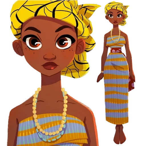 pernilleoerum, африканские девушки, персонаж иллюстрация, векторные иллюстрации, африканская принцесса рисунок