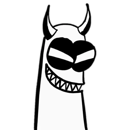 icono de monstruo, i am super hero, dibujos animados con arañazos dac, serie bandy 1 de animación, monstruo blanco y negro