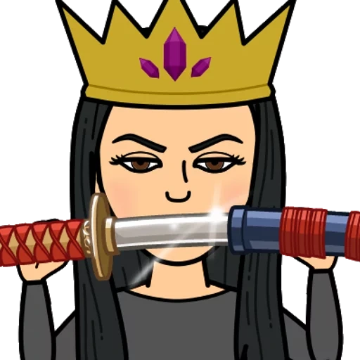 enfrentar, humano, jovem, bitmoji samurai, garota com ciúmes