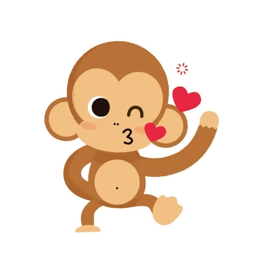 singe, un singe, singe, dessin animé de singe, dessin animé singe mignon