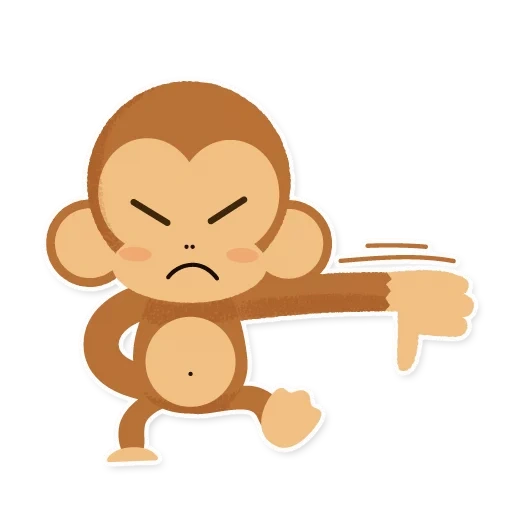 обезьяна, обезьяна белом фоне, обезьянка мультяшная, анимированные обезьянки