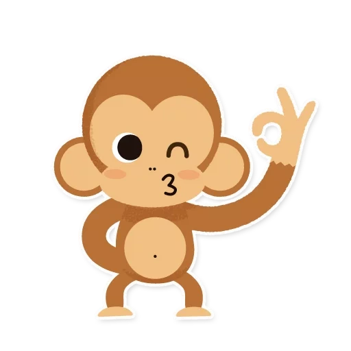 обезьяна, символ обезьяны, обезьянка рисунок, мультяшный милый обезьяна